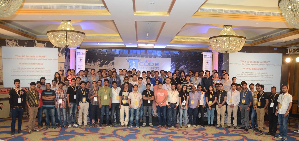 ETTechGig's tweet photo. Its been a long day. 6 hours of intense marathon coding is finally over! Finalists at #CodeGladiators2015 http://t.co/Z9FoDJIPpi
