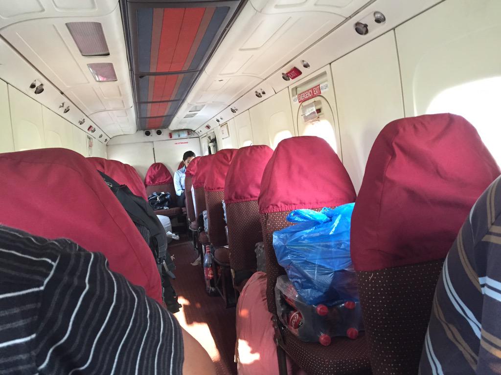 martienssen's tweet photo. Completely empty flight on the way into Lukla, very different feel to last time... #bbceverest #nepal http://t.co/JcHbPNJMMa