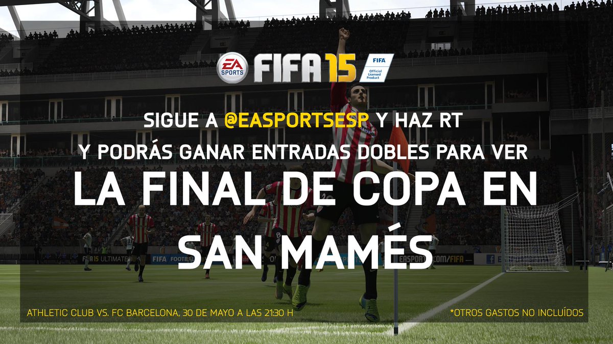 easportsfces's tweet photo. ¿Quieres ver al @AthleticClub en la final en San Mamés? Síguenos y haz RT para poder ganar entradas dobles #athletic http://t.co/u3kn6CSaJo