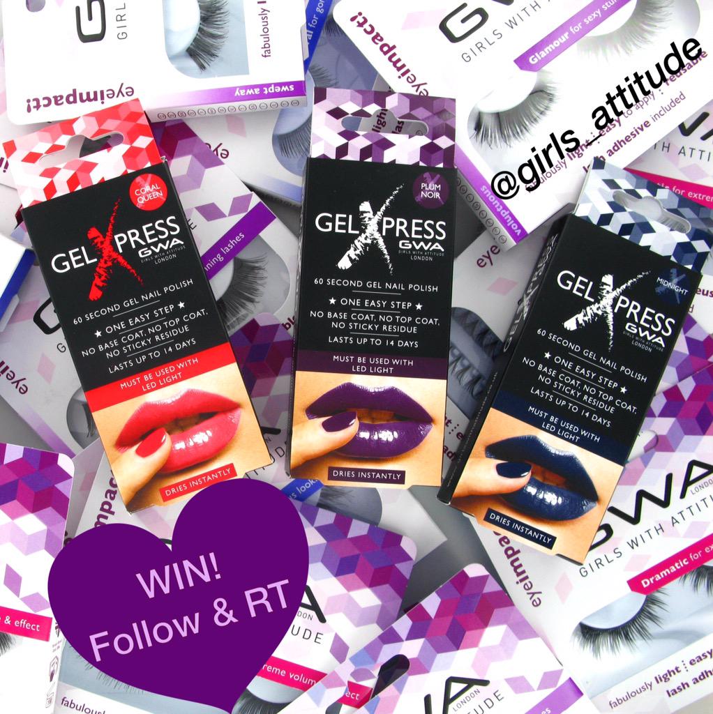 #FreebieFriday! Follow &amp; RT for a chance to #WIN 2 x Gel X-Press polishes &amp; 3 x GWA lashes!💙💜 #giveaway #competition