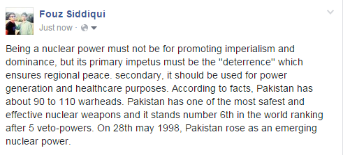 FouzSiddiqui_'s tweet photo. #WhyPakNeededNukes Salute to Dr A Qadeer Khan for his services. #AtomicToEconomicPower Proud to be a nuclear power. http://t.co/8rf1nKLedg