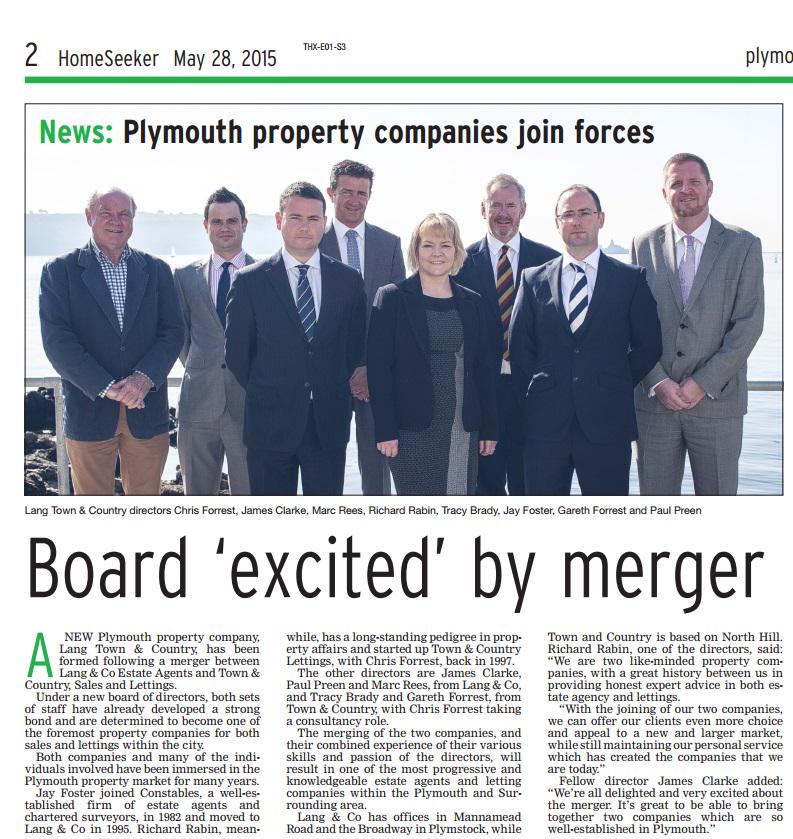 Exciting times ahead for 2 of Plymouth's property companies <a href="/tandc_property/">lang town & country</a> <a href="/TCLettings/">LangTown&CountryLets</a> <a href="/Marctheagent/">Marc</a> @PlymHomeSeeker
