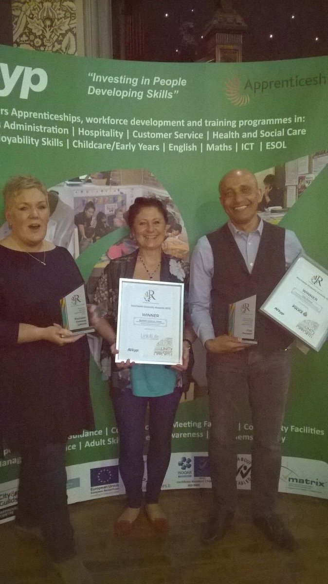 RGLeisure's tweet photo. We got a Breaking Barriers award at Rochdale Diversity awards ceremony! #diverserochdale #WeStandTogether #rda2015 http://t.co/Aos9SDIFfj