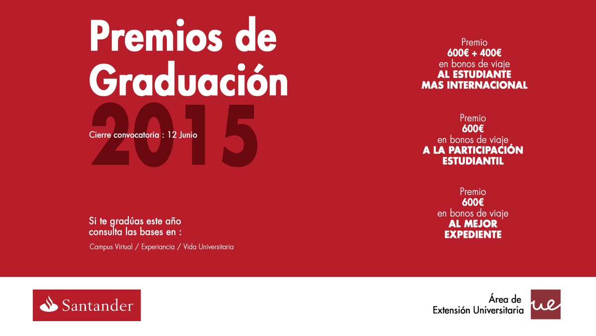 UEuropea's tweet photo. Preséntate a nuestros premios para la #GraduaciónUEM15. Más Info. en nuestro campus virtual ➡ http://t.co/xAD0khgKNV http://t.co/SFv5Qm53g4