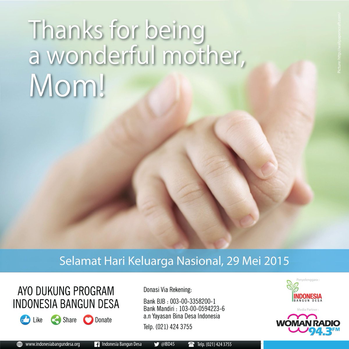 Selamat hari keluarga nasional, 29 Mei 2015. Thanks mom :) cc @WomanRadio943FM