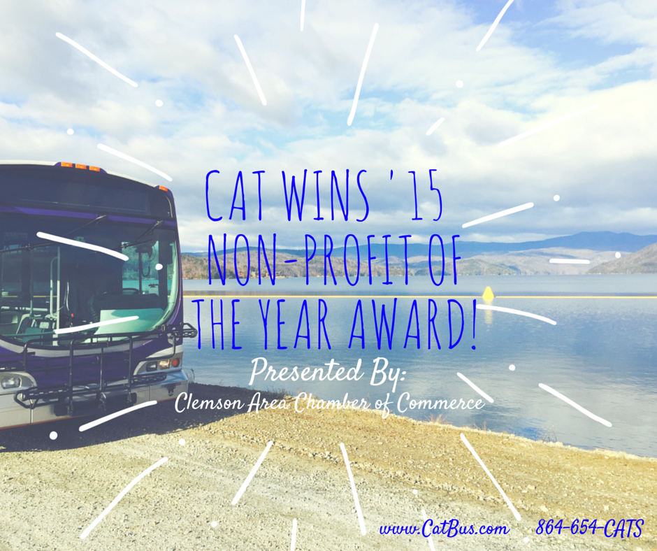 CAT wins 2015 Non Profit of the Year Award! #WayToGo #DumpThePump Visit catbus.com for more information.