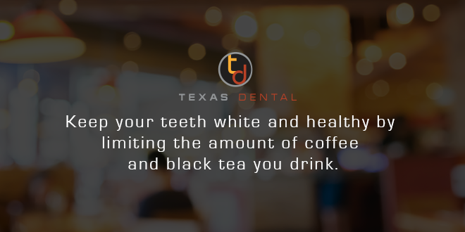 PlanoTxDental's tweet image. Keep your teeth white and healthy by limiting the amount of coffee and black tea you drink #ToothTalk