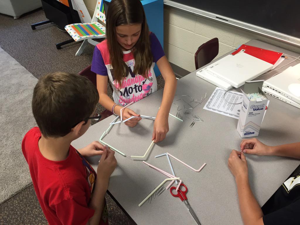caseymccrady's tweet photo. Challenge Day! @NoblNorth #STEM #Teamwork #MarshmallowChallenge #StrawTower http://t.co/WE1YPr2OqB