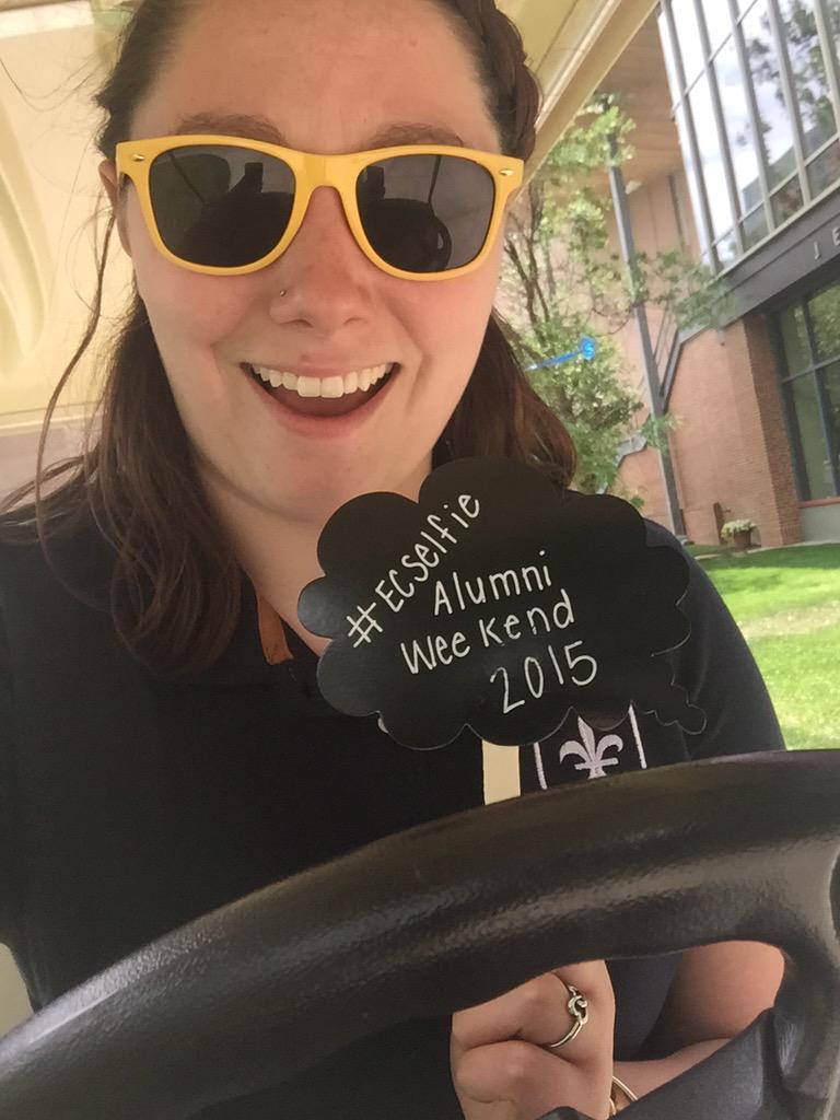 theauthor_emily's tweet photo. #ECSelfie #ECReunion #ECGolfCartRides ask me for a ride today and tomorrow around campus!!! Take a selfie too!! http://t.co/F2inm8cIih