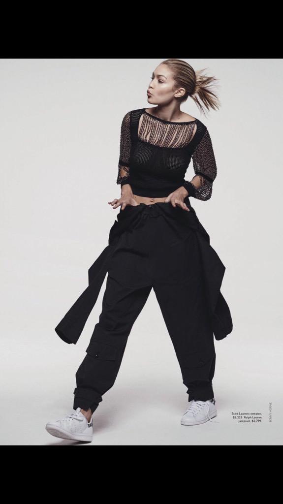 BaseTrendUK's tweet image. Gigi Hadid in Saint Laurent X Ralph Lauren