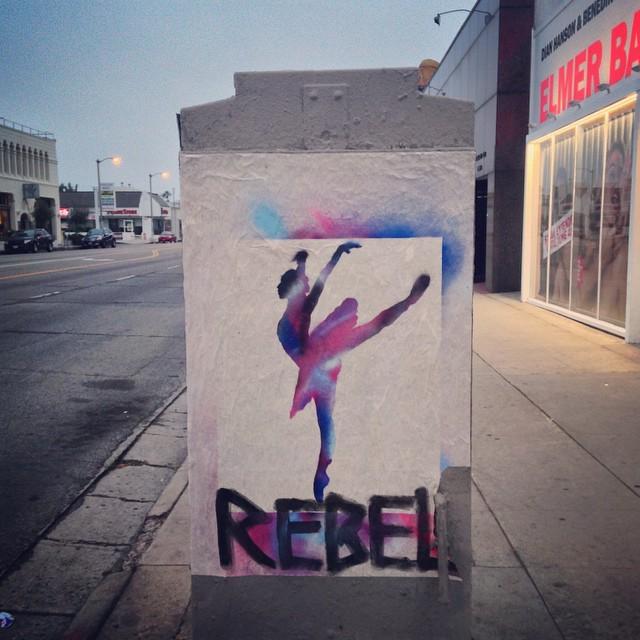 StArtEverywhere's tweet photo. Such a rebel. #rebel #ballerina #dance #ballet #wheatpaste #streetart #streetartla #losangelesstreetart #lastreetar… http://t.co/05XS3yFx2R