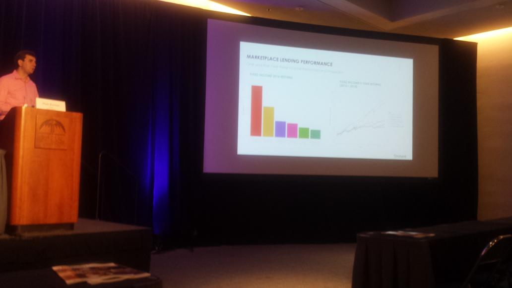 orchardplatform's tweet photo. @burtomd0 talks about the exponential growth in #MarketplaceLending at the #FGEXPO keynote http://t.co/E0j9QP3jaU