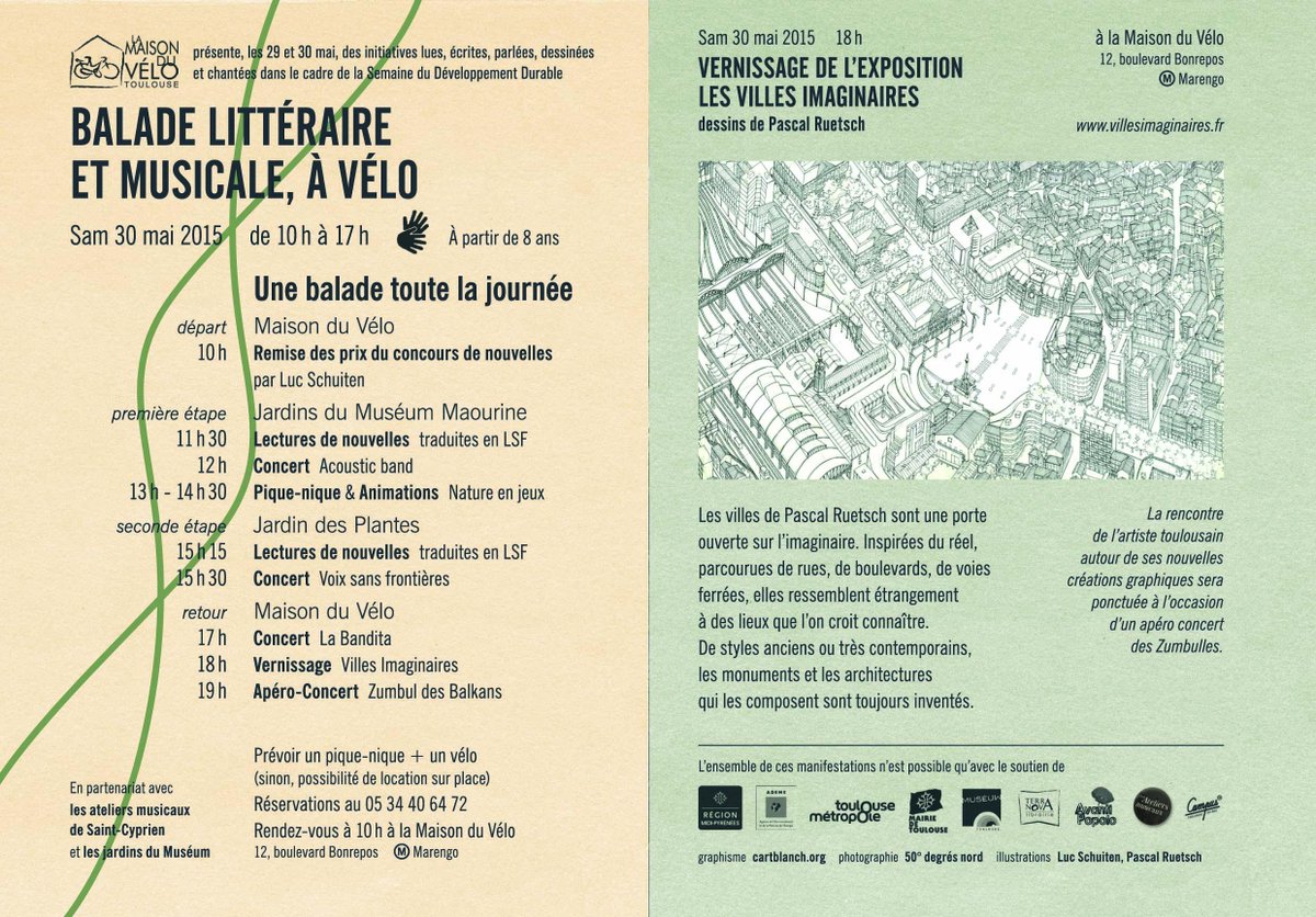 #ToulouseClimat2015 balade vélo littéraire et musicale pour aborder la transition énergétique dans la convivialité