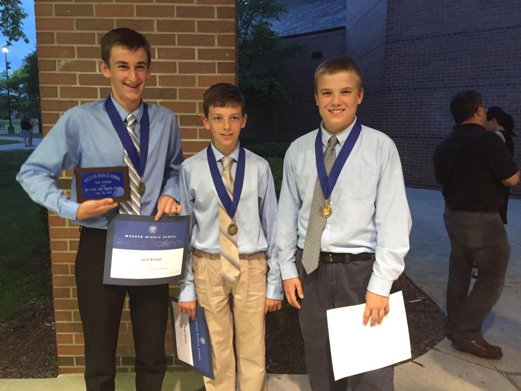 msands's tweet photo. Honors Night #wmscats #WMShonors #WEAVERway #proudmamamoment http://t.co/QjymL1eqy6