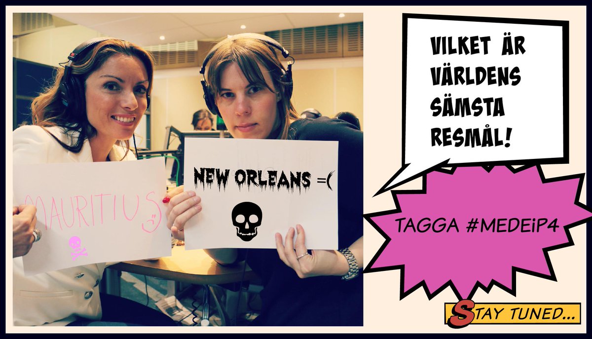 Ugglaip4's tweet photo. Världens sämsta resmål enligt @pascalidou och @Jaxxhands Rösta på http://t.co/1PAMSLkAye #medep4 http://t.co/6PFPNoLrSC