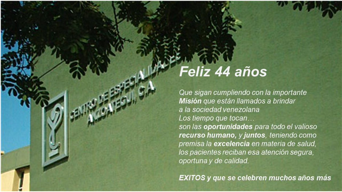 valmoremicrolab's tweet image. Muchas felicidades al CENTRO MEDICO ANZOATEGUI , en sus 44 años.