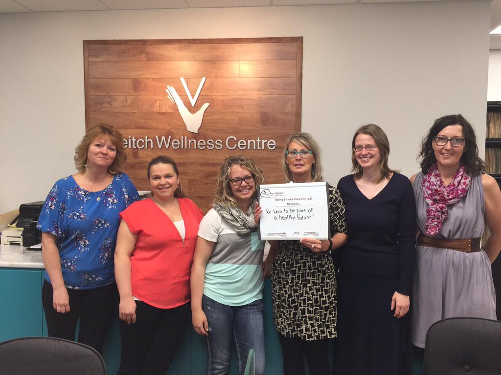 TFN_NL's tweet photo. @VeitchPhysio staff sharing their important message. #SmokeFreeForMe #TFN #WNTD2015 http://t.co/f8ZHCvd0fl