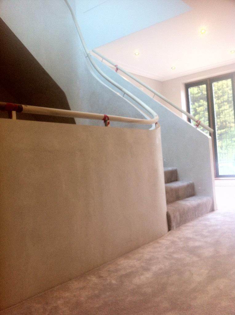 plastercentre's tweet photo. Curved polished plaster spiral staircase completed by us this week that looks stunning http://t.co/s7vUrIK7bb