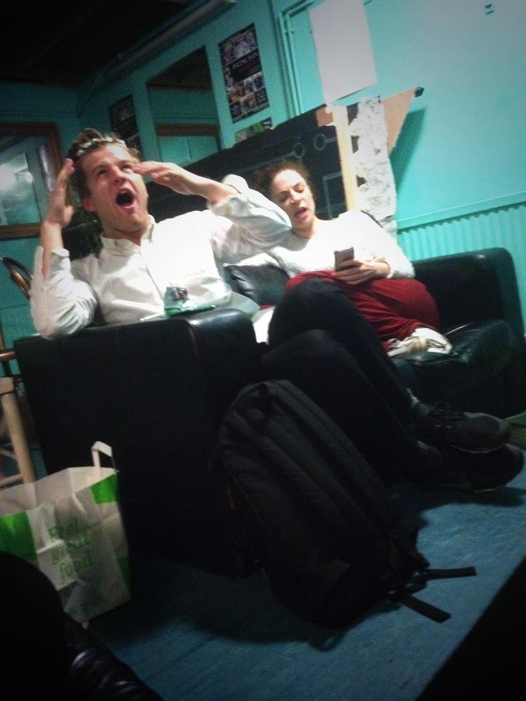 EUNOIATheatre's tweet photo. Working away in #rehearsals brainstorming for #WorkBard @HaydnWhiteside has a particular passion for #shakespeare 😉 http://t.co/goAouUChHe