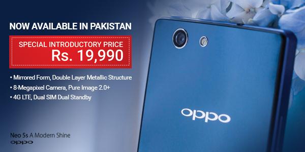 OPPOPakistan's tweet photo. The wait is finally over, OPPO Pakistan brings you an affordable Dual SIM 4G LTE smartphone #Neo5s #AModernShine http://t.co/5PZ4XGYP2W