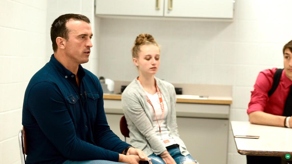 Stavenski's tweet photo. 5-11-15 @c_herren at #parkland event via PHS Prod &amp; Dir class. Awesome!@HerrenProject @THPpurple @PHSMiddayNews http://t.co/6wjiYPPcwA