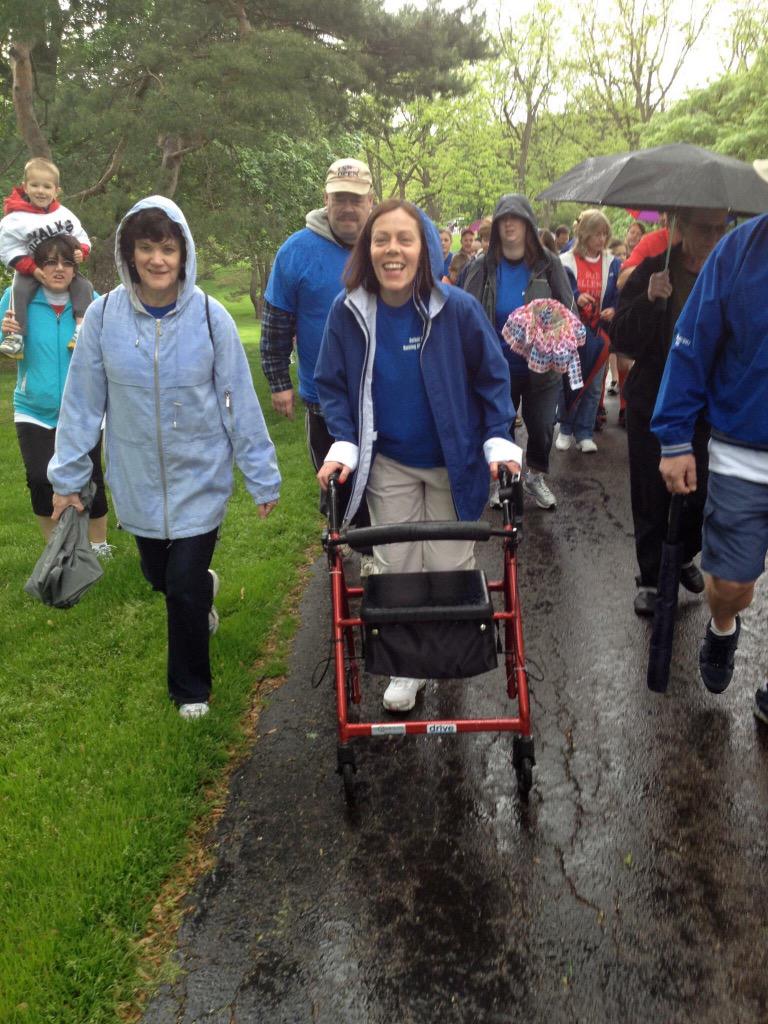 SMatusiak's tweet photo. #WalkToDefeatALS tomorrow @ALSChicago! This was my Mom's determination to walk rain or shine back in 2012! #endALS http://t.co/tjhvWnKyPk