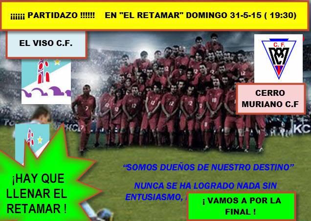 El domingo a las 19:30 todos al Retamar. Tenemos que apoyar a nuestro equipo!!