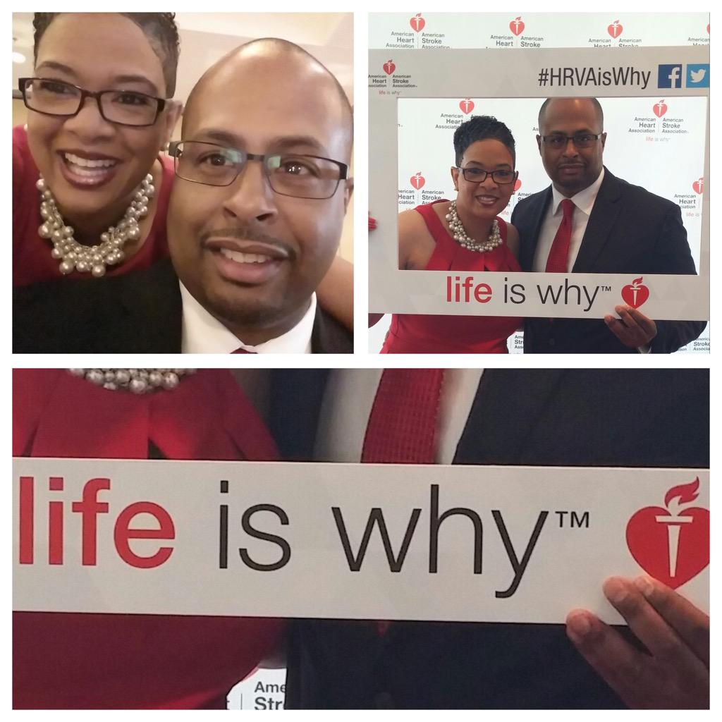 JuliasHeart1's tweet photo. Getting ready to keynote at the @AHAHamptonRoads @GoRedForWomen Luncheon! My hubby is my greatest supporter! #health http://t.co/jV0cg9uj9Z