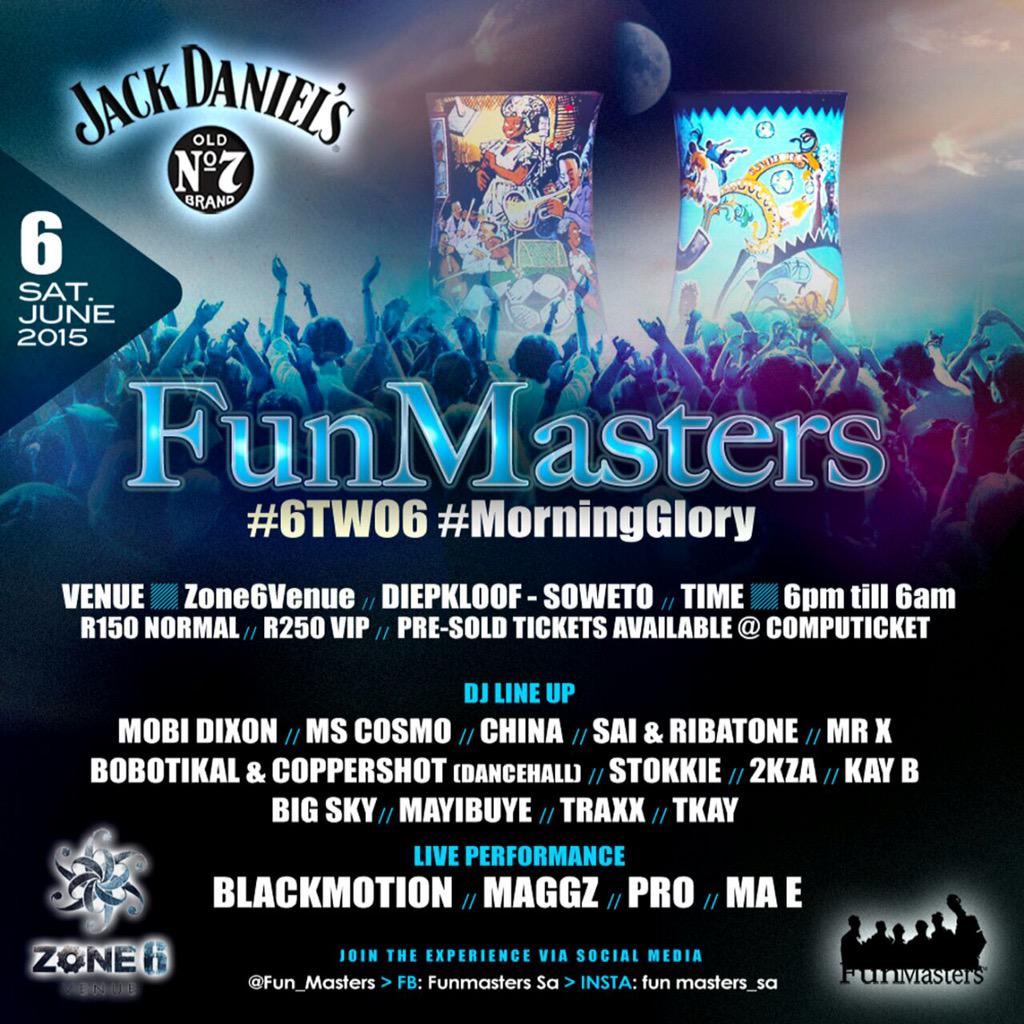 Tinyiko_F's tweet image. Party ain't stopping till 6 in the morning @fun_Masters #6two6 @Zone6Venue tickets available at @Computicket