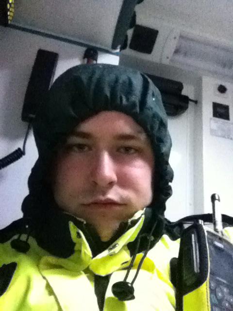 DannyKenny2580's tweet photo. It's cold. It's wet. #GrumpyStudent #myemsday http://t.co/Re2acor9wd