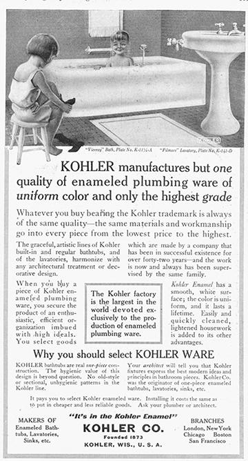 mallory_obrien's tweet photo. In 1915 @Kohler launched our 1st national ad campaign. 100 years later, we're still going strong! #NeverTooTimeless http://t.co/PpW7rcu7LK