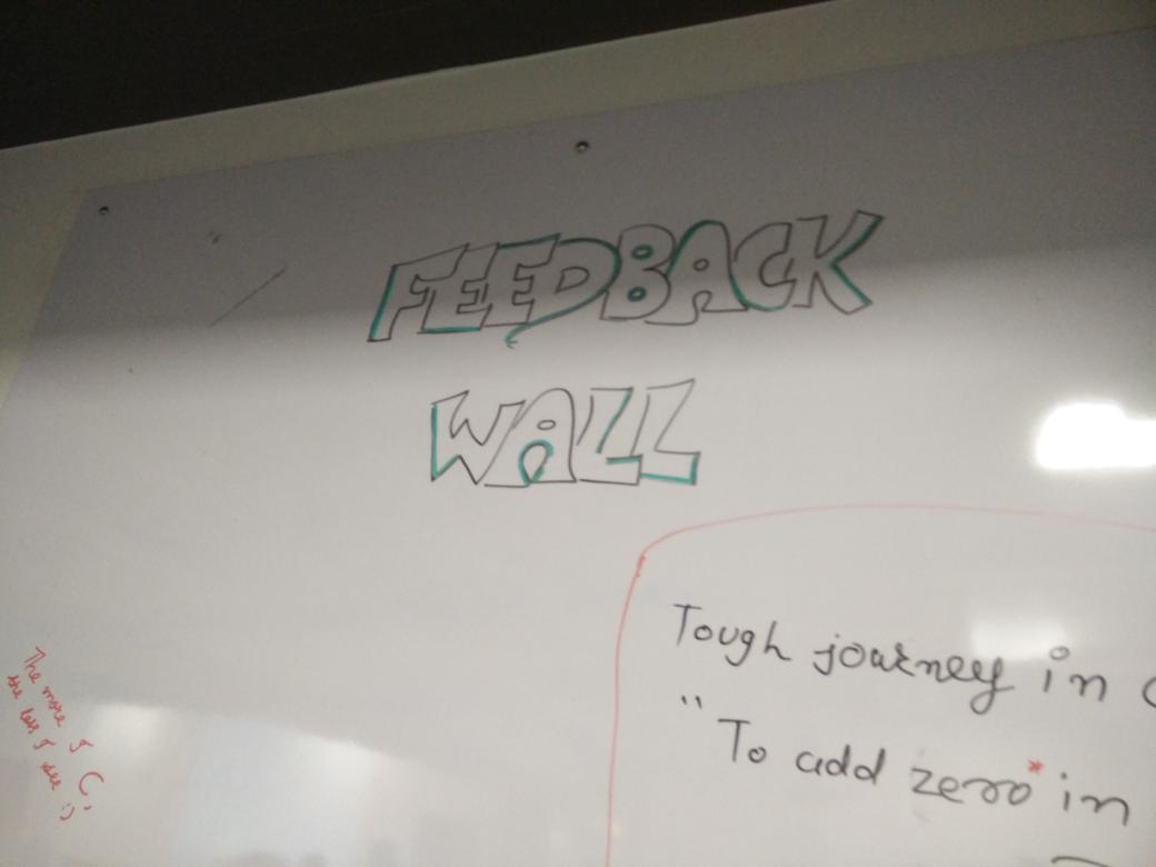 nikunjness's tweet image. We have a feedback wall here. Cmng up interesting and creative stuff our participants did. Stay tuned. #javameetup