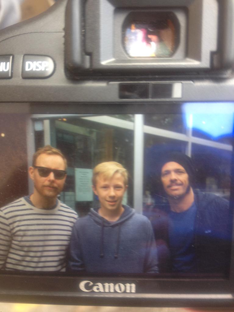 kings_union's tweet photo. Thanks for the pic @taylorhawkins and Nate Mendel on my newphew's first trip to Denmark street http://t.co/SFAUa6X80E