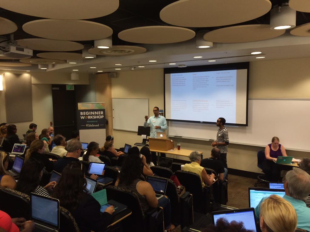 ivailognv's tweet photo. @syedbalkhi &amp; @ptahdunbar teaching Wordpress magic at #WCMIA http://t.co/dQmXnD36IS