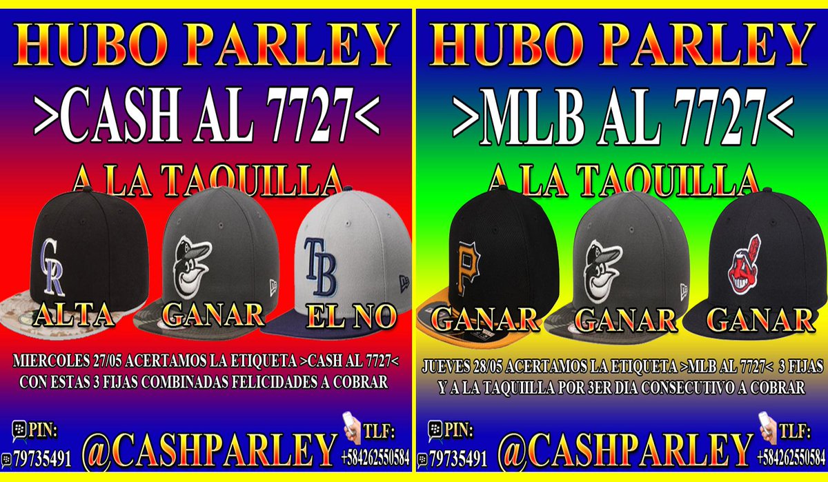 CashParley's tweet image. VIERNES #YA_ACTIVADA LA 7727 AYER #HUBO_PARLEY UNA VEZ MAS POR 3ER DÍA CONSECUTIVO

▬►MLB AL 7727◄▬ 
▬►CASH AL 7727◄▬