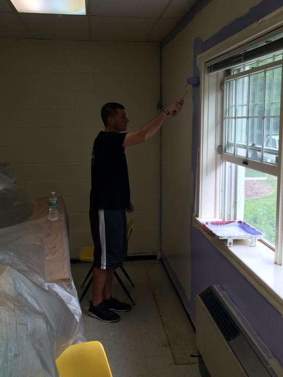 JonathanGray17's tweet image. It's great watching a young saint give back. Teen Challenge painting a church.