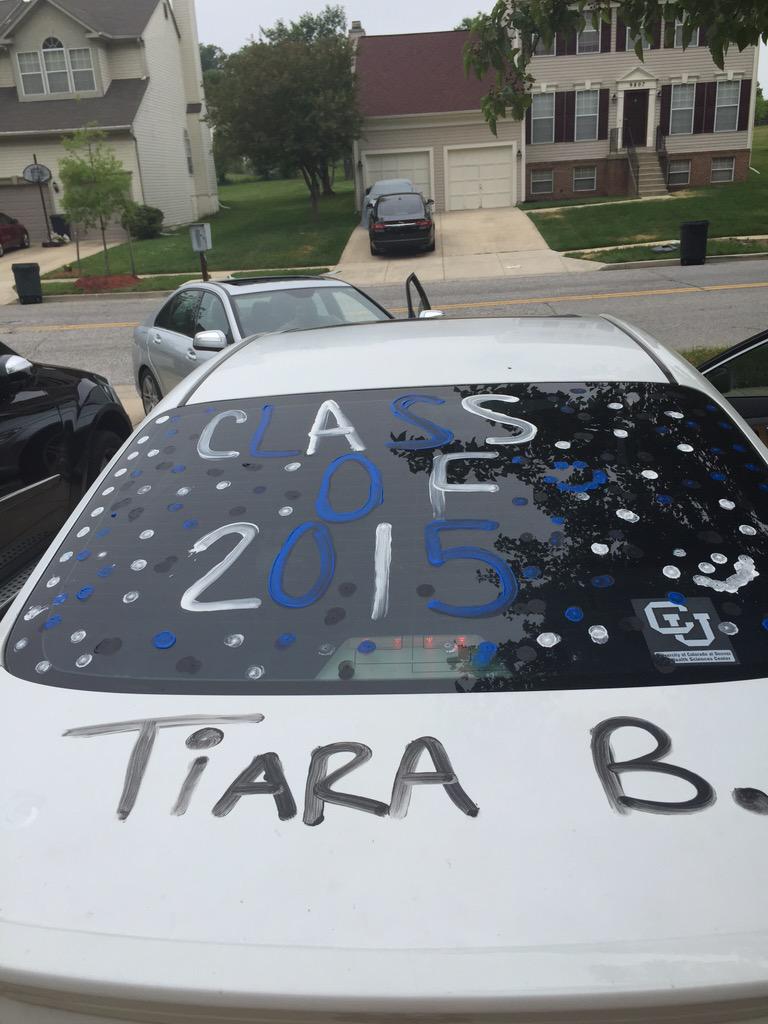 MissTiaraNicole's tweet photo. Cars ready and nails are puma blue💁💁🎉🎉🎉🎓🎓🎓😱😈😈 WE MADE IT @wisepumas2k15 #wise2k15  #WiseGraduation #wisedoesitbetter http://t.co/9cONIuhXcQ
