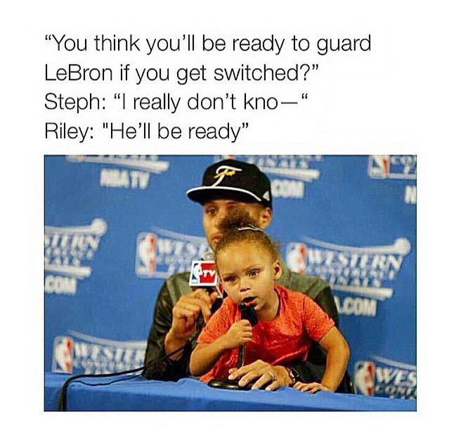 steph_neill's tweet photo. These Riley Curry memes have me dying! Yall have no chill💀 http://t.co/WLNwp2d599