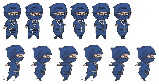 hellowhowru's tweet image. Chibi Ninja 2D Spritesheet; idle,walk &amp;amp; run. Get it at hellowhowru.com #gamedev #pixelart