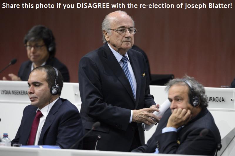 voetbalzonenl's tweet image. RT als je het NIET eens bent met de herverkiezing van Joseph Blatter (79) tot 2019. #FIFA