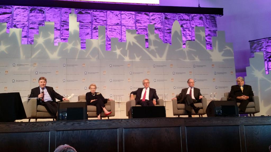 Great panel <a href="/madeleine/">Madeleine Albright</a> <a href="/philipstephens/">Philip Stephens</a> <a href="/BenjaminRBarber/">Benjamin Barber</a> #JoziasVanAartsen #GlobalCities2015 <a href="/ChicagoCouncil/">Chicago Council on Global Affairs</a>