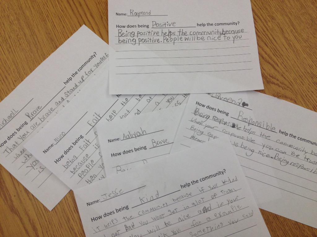 aileen_lam's tweet photo. #CalicoPS Students reflecting on how their character can help the community @tdsb_msic @Thinking_Fwd @tatabulous http://t.co/m4YtF0CWRW