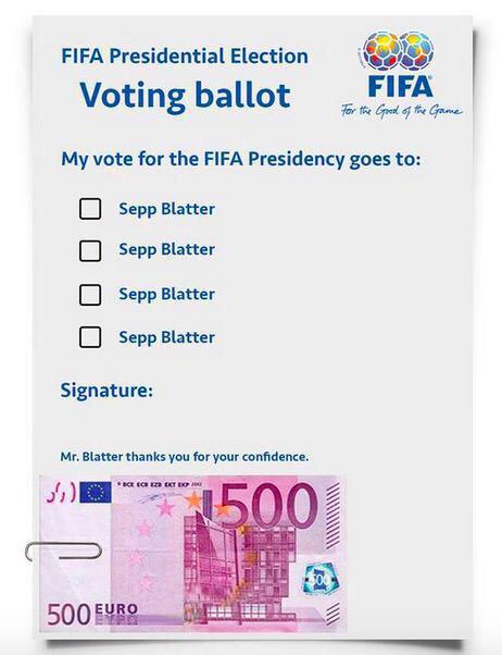 JackDHolden's tweet image. Leaked image of the ballot paper for the #FIFACongress today