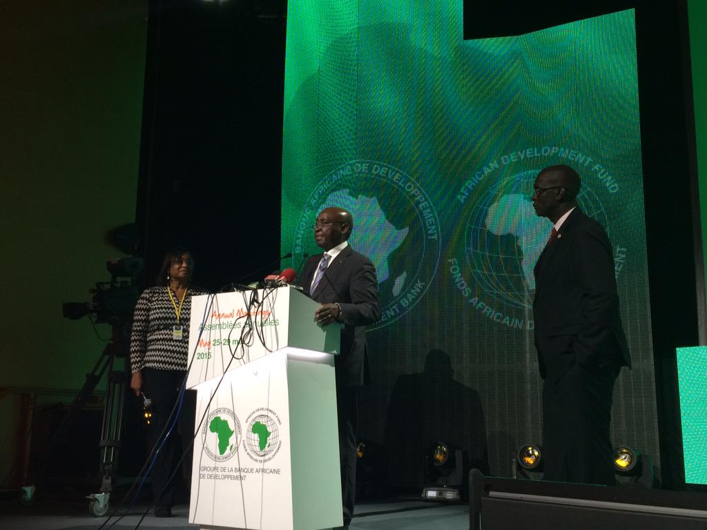 "Vous avez accompagné ma presidence depuis dix ans. Je vous remercie." - President <a href="/DonaldKaberuka/">Donald Kaberuka</a> #AfBDAM2015