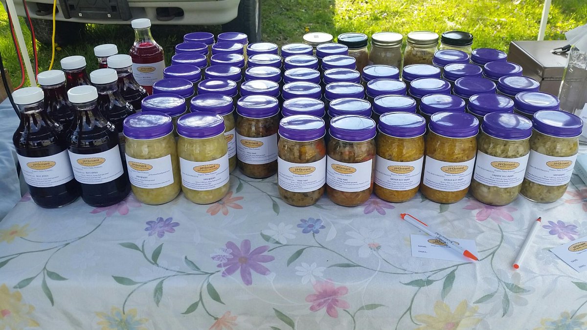 pH3rment will have potted herbs and flowers for sale today, and as always Fermented vegetables and krauts!