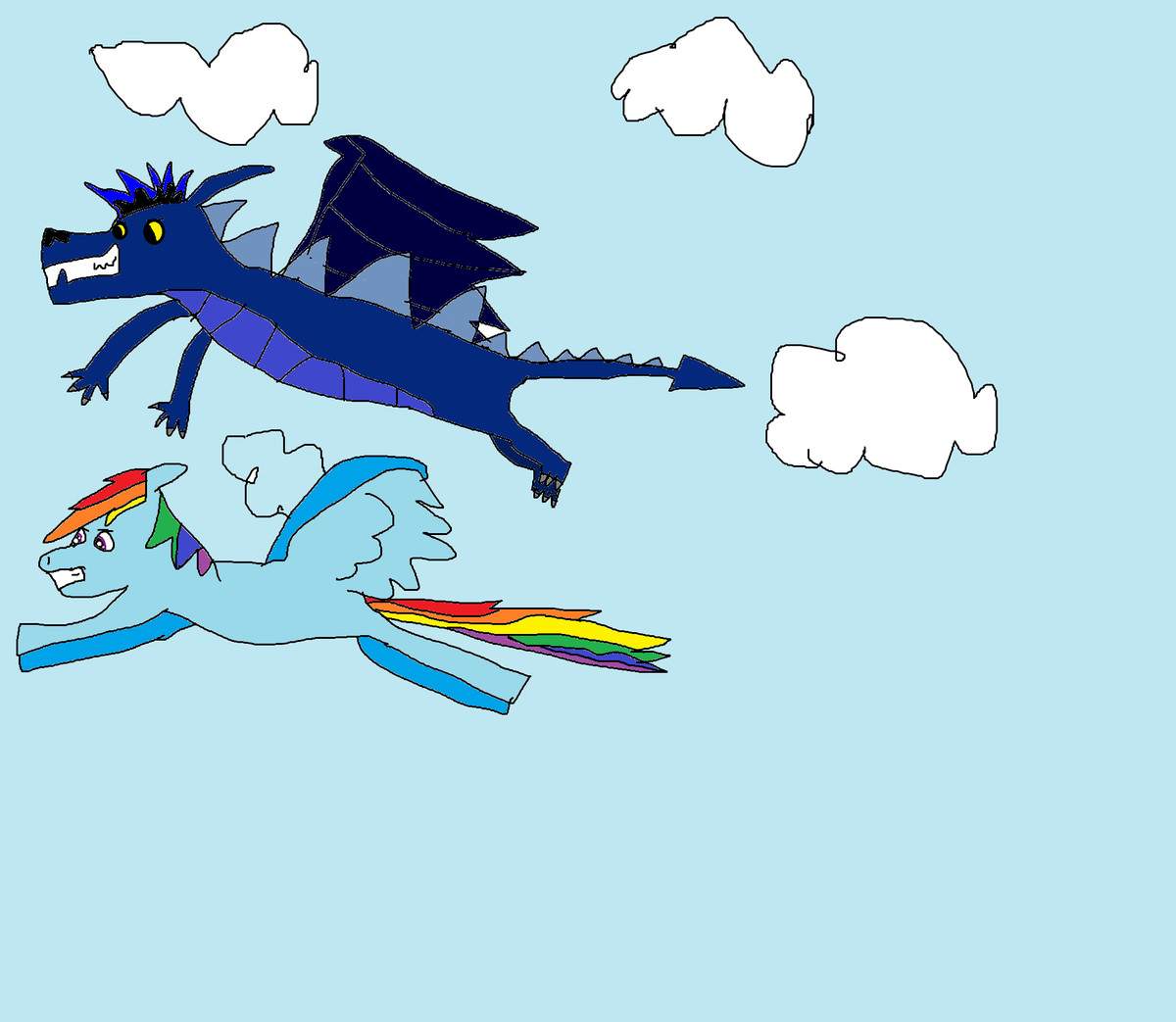 Mlp_IceFireDrag's tweet photo. Flying race Who is most likely to win Rainbow Dash or Me http://t.co/PyN9H3QlsL