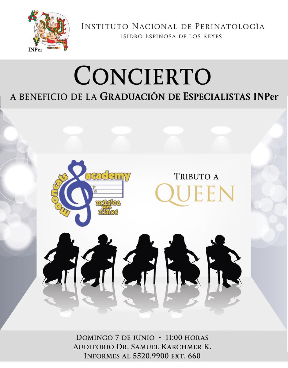 INPer_mx's tweet image. #Concierto a beneficio de Graduación de Especialistas INPer 2016 Mooncats Academy presenta: tl.gd/n_1smecqj