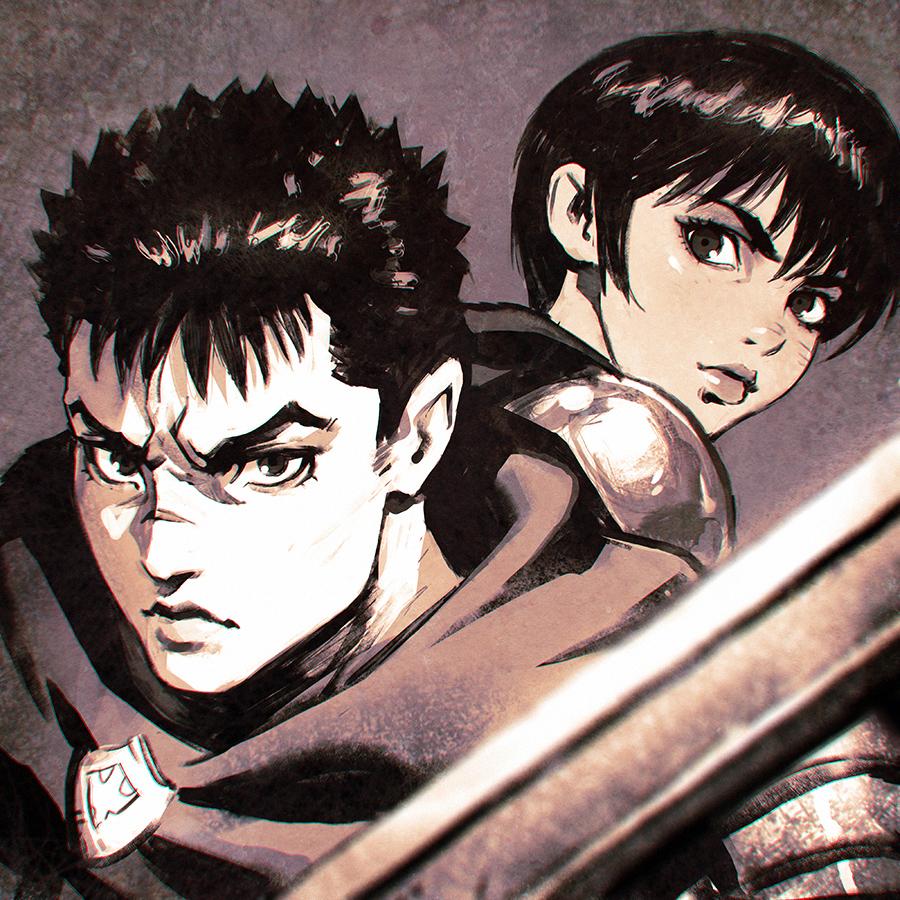 Kuvshinov_Ilya's tweet photo. #Berserk Guts and Casca sketch! https://t.co/tJ82AWgjpZ http://t.co/R5IOM71nGx