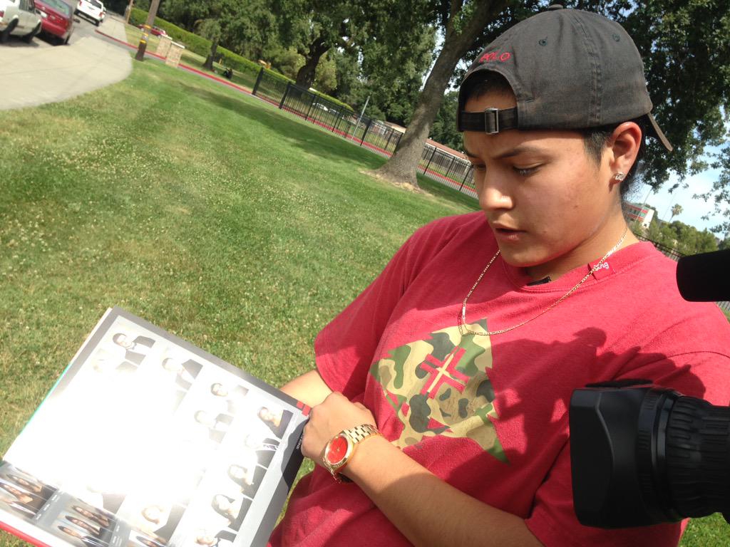 KayRecede's tweet photo. A Stockton high school senior's portrait is missing from the yearbook after allegedly not following policy. http://t.co/5zcSxd7krR