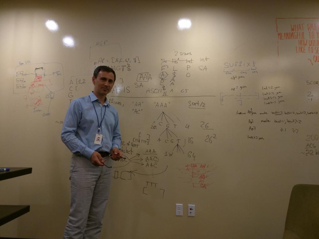 stu_bailey's tweet image. @tsybulkin Ian  @erlang_on_xen explains massively concurrent DNA sequence aligner in #Erlang  on #IvanOS @Infoblox